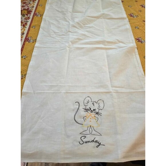 Embroidered tea towels day of the week 7 total - Picture 2 of 10